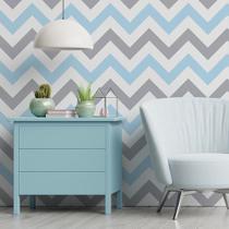 Papel De Parede Adesivo Chevron Azul Cinza Quarto Sala 3m Papel De Parede Adesivo Chevron Azul Cinza Quarto Sala 3m