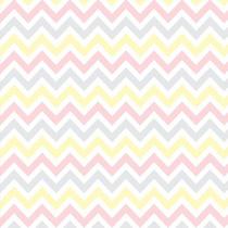 Papel De Parede Adesivo Chevron Rosa Amarelo Cinza Quarto 3m