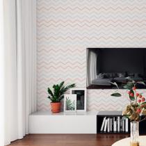 Papel De Parede Adesivo Chevron Rosa Cinza N06215 0,58X2,5M Papel De Parede Adesivo Chevron Rosa Cinza N06215 0,58X2,5M