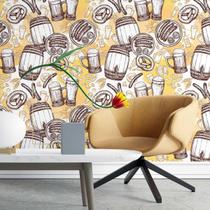 Papel de Parede Adesivo Choop Cerveja N03048 Rolo 0,58x3M