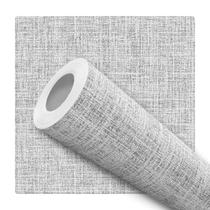 Papel de Parede Adesivo Cinza Efeito Tecido Linho Moderno 10m Papel de Parede Adesivo Cinza Efeito Tecido Linho Moderno 10m