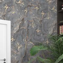 Papel de Parede Adesivo Cinza Gold Marmorizado Cozinha 6m