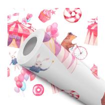 Papel de Parede Adesivo Circo infantil Rosa Urso Bicicleta Moderno Quarto Papel de Parede Adesivo Circo infantil Rosa Urso Bicicleta Moderno Quarto