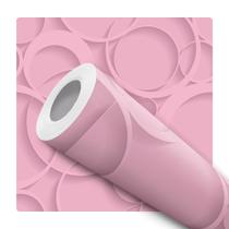 Papel de Parede Adesivo Círculos Efeito 3D Rosa Moderno Quarto Sala de Estar Papel de Parede Adesivo Círculos Efeito 3D Rosa Moderno Quarto Sala de Estar