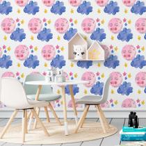 Papel de Parede Adesivo com Lua e Estrela N06141 0,58x2,5M