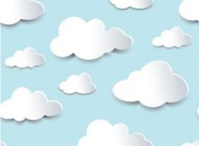Papel de Parede Adesivo Contact Infantil Bebe Nuvens 3D Quarto Azul e Branco