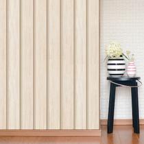 Papel De Parede Adesivo Contact Rolo 10 Metros Madeira Ripada Clara Envelopamento Móveis Lavável