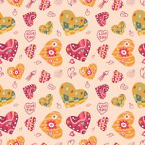 Papel de Parede Adesivo Coração 4 Rolo 0,58x3M Papel de Parede Adesivo Coração 4 Rolo 0,58x3M