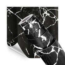 Papel de Parede Adesivo Cozinha Alta Temperatura Marmore Preto 500x60cm Papel de Parede Adesivo Cozinha Alta Temperatura Marmore Preto 500x60cm