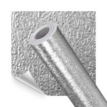 Papel de Parede Adesivo Cozinha Resistente a Alta Temperatura Aluminio Texturizado 500x60cm Papel de Parede Adesivo Cozinha Resistente a Alta Temperatura Aluminio Texturizado 500x60cm