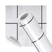 Papel de Parede Adesivo Cozinha Resistente a Alta Temperatura Azulejo Metro Branco 500x60cm Papel de Parede Adesivo Cozinha Resistente a Alta Temperatura Azulejo Metro Branco 500x60cm