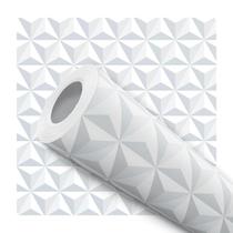 Papel De Parede Adesivo Decorativo Lavável Sala Efeito Gesso Triângulos Branco 12m Papel De Parede Adesivo Decorativo Lavável Sala Efeito Gesso Triângulos Branco 12m