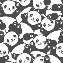 Papel De Parede Adesivo Desenho Panda Com Fundo Branco 12M
