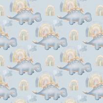 Papel De Parede Adesivo Dinossauro Baby Fundo Azul 3M