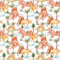 Papel De Parede Adesivo Dinossauro Vulcão Quarto Bebê 12M