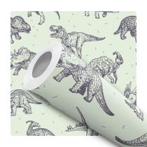 Papel De Parede Adesivo Dinossauros Quarto De Menino 3m