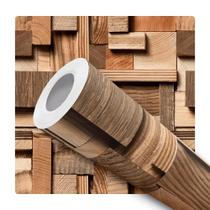Papel de Parede Adesivo Efeito 3D Madeira Taco Cubos Mosaico Moderno Quarto Sala de Estar Papel de Parede Adesivo Efeito 3D Madeira Taco Cubos Mosaico Moderno Quarto Sala de Estar