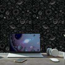 Papel De Parede Adesivo Espaço Sideral Preto Quarto Gamer - Decore Papel De Parede