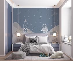 Papel de Parede Adesivo estampa de astronauta 260X280 - ALGIDECOR Papel de Parede Adesivo estampa de astronauta 260X280 - ALGIDECOR