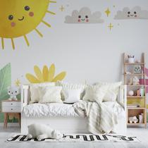 Papel de Parede Adesivo estampa de Flores Sol amarelo - ALGIDECOR Papel de Parede Adesivo estampa de Flores Sol amarelo - ALGIDECOR