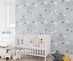 Papel de Parede Adesivo estampa de lua estrela Vinil 3M- ALGIDECOR Papel de Parede Adesivo estampa de lua estrela Vinil 3M- ALGIDECOR