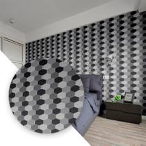 Papel de Parede Adesivo Estampa Hexágono Lavável - 10 Metros Papel de Parede Adesivo Estampa Hexágono Lavável - 10 Metros