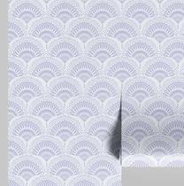 Papel de Parede Adesivo Estilo Asiático Leque, Decorativo para Quarto e Sala, Fácil Aplicação - Roxo - S4Sassy