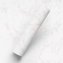 Papel de Parede Adesivo Estilo Mármore Rosa E Branco