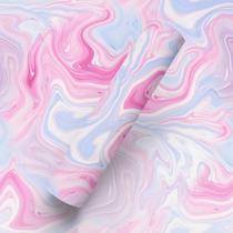 Papel De Parede Adesivo Estilo Marmorizado Rosa E Roxo
