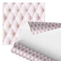 Papel De Parede Adesivo Estofado Rosa Sofá Botão 2,80m Papel De Parede Adesivo Estofado Rosa Sofá Botão 2,80m