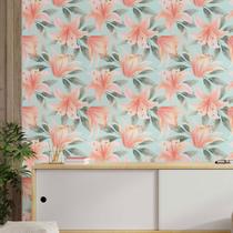 Papel De Parede Adesivo Floral Aquarela N014205 Rolo 0,58x3M Papel De Parede Adesivo Floral Aquarela N014205 Rolo 0,58x3M