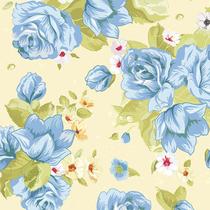 Papel de Parede Adesivo Floral Azul - 146