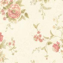 Papel de Parede Adesivo Floral Bege - 079
