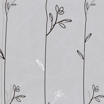 Papel de Parede Adesivo Floral Cinza - 077