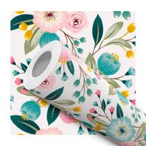 Papel de Parede Adesivo Floral Colorido Azul Rosa Moderno Quarto Sala de Estar Papel de Parede Adesivo Floral Colorido Azul Rosa Moderno Quarto Sala de Estar