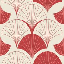 Papel De Parede Adesivo Floral Japones Vermelho Sala Quarto 2.5m