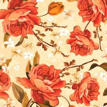 Papel de Parede Adesivo Floral Laranja - 220