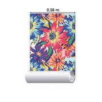 Papel De Parede Adesivo Floral Maxi Colorido N015095 0,58X3M