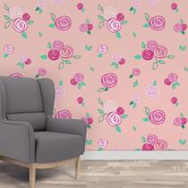 Papel De Parede Adesivo Floral Mod 476 Vinílico 59x300cm