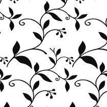 Papel de Parede Adesivo Floral Preto e Branco - 057