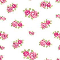 Papel de Parede Adesivo Floral Rosa - 053