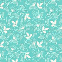 Papel de Parede Adesivo Floral Turquesa - 004