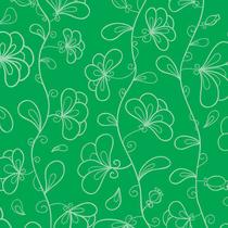 Papel de Parede Adesivo Floral Verde - 039