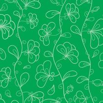 Papel de Parede Adesivo Floral Verde - 039