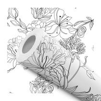 Papel de Parede Adesivo Folhagem Folhas Lineart Minimalista Elegante Moderno Quarto Sala de Estar Papel de Parede Adesivo Folhagem Folhas Lineart Minimalista Elegante Moderno Quarto Sala de Estar