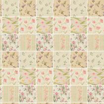 Papel De Parede Adesivo Fosco Azulejo Florais Bege 09 3,05m