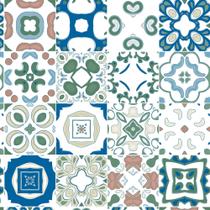 Papel De Parede Adesivo Fosco Azulejo Português Azul 12 3,05m