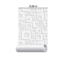 Papel De Parede Adesivo Geométrico 3D Cinza N017007 0,58X3M