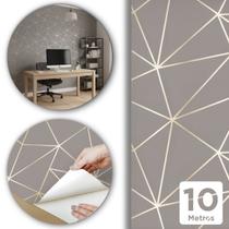 Papel De Parede Adesivo Geométrico 3D Lavável 10m x 45cm Impermeável Para Sala e Quarto Moderno