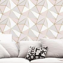 Papel De Parede Adesivo Geométrico Decor Fio Gold Auto Colante Sala Quarto 3m Papel De Parede Adesivo Geométrico Decor Fio Gold Auto Colante Sala Quarto 3m